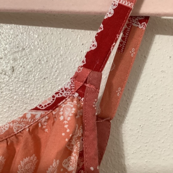 Beach Lunch Lounge Bandana Print Cowgirl Patchwork Print Babydoll Dress Medium - Picture 6 of 15